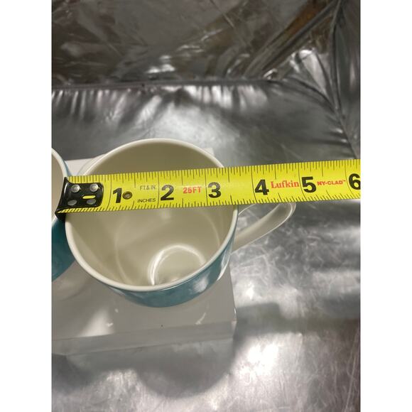 Lenox Continental Dining Coffee Mug Aqua Set of 2 - Picture 3 of 4